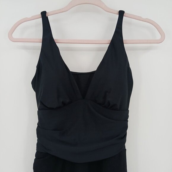MagicSuit Celine Black Swimsuit Swim Dress Size 8 Ruched Shaping Pool Beach - Picture 6 of 16